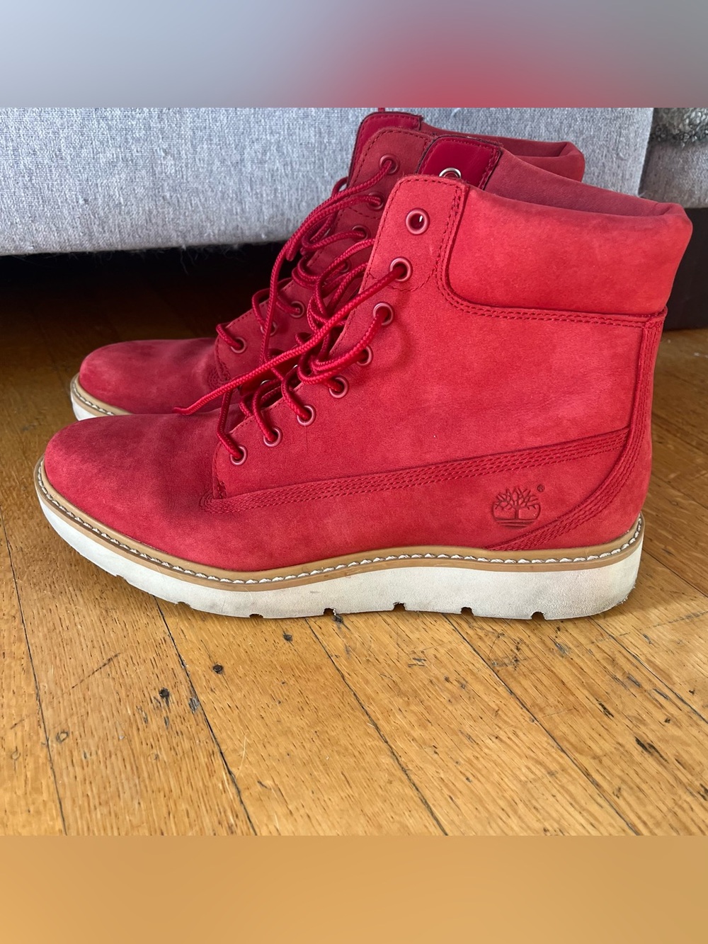 Timberland Women’s Red Suede Ankle Boots Kenniston